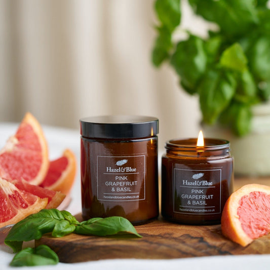 Pink Grapefruit and Basil Soy Wax Candle