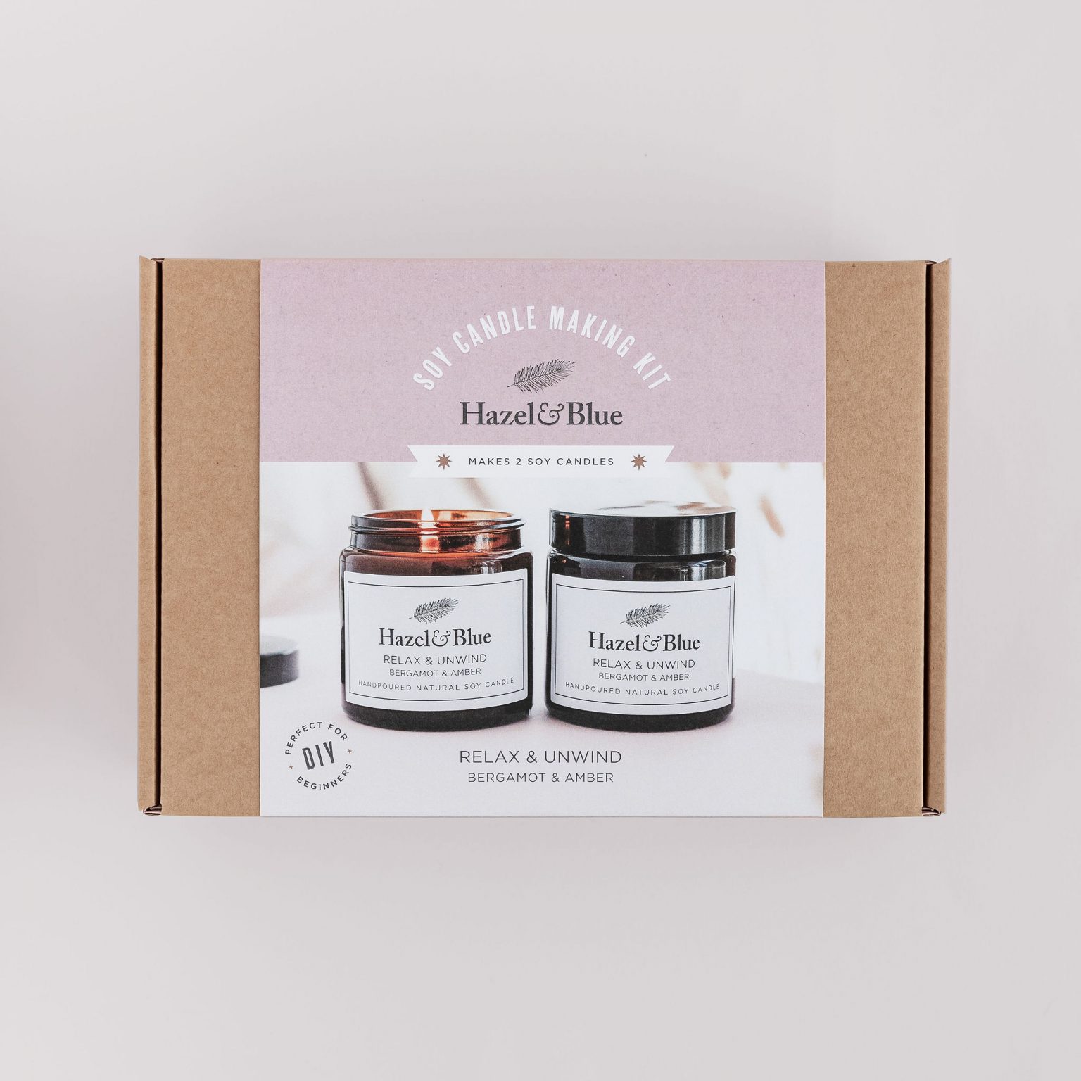 relax and unwind soy candle making kit for beginners learn to make candles easy eco friendly vegan natural hazel and blue candles crafts for adults and children kids