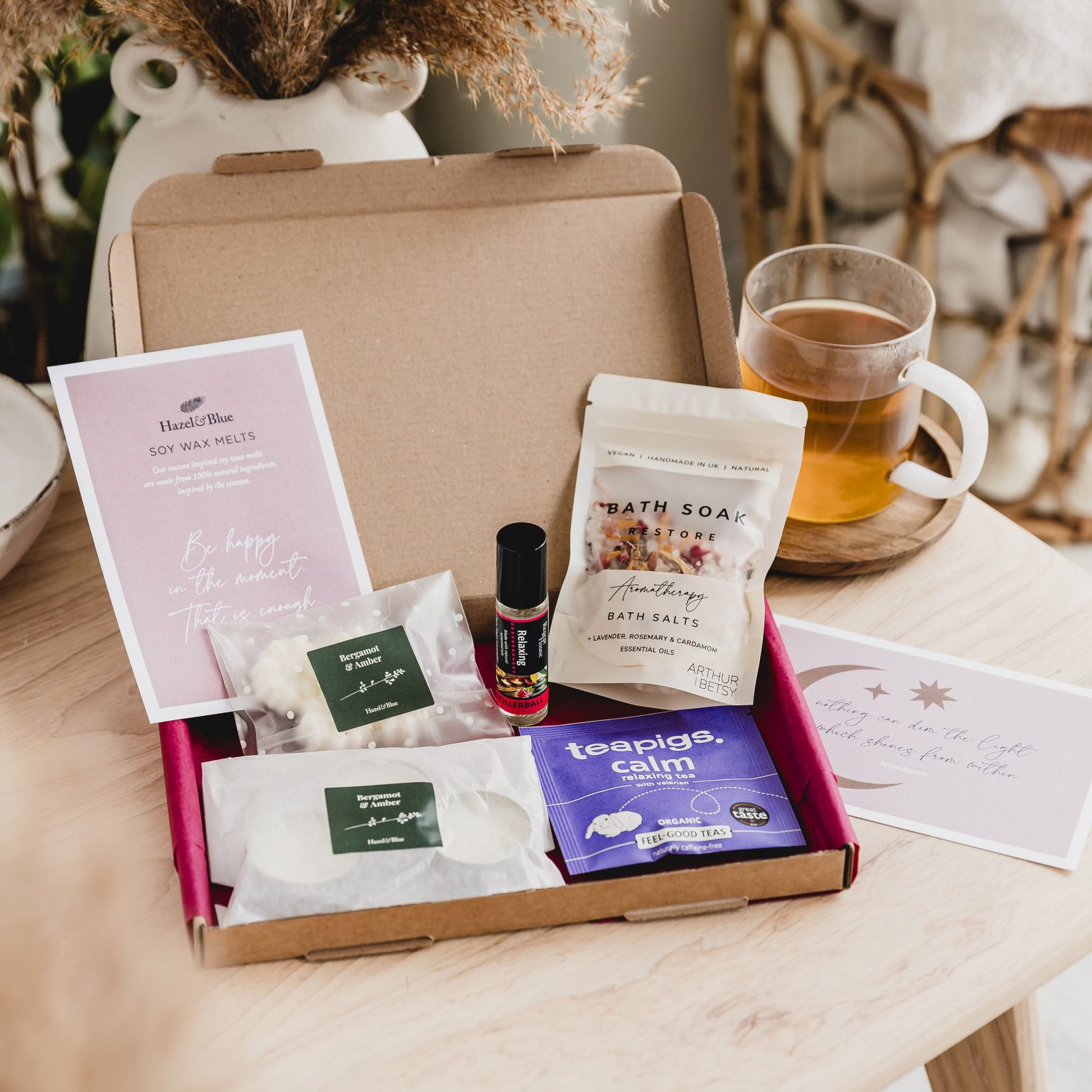 relax and unwind pamper gift box for her eco friendly relaxing pamper gift set thinking of you gift for friend bath spa relaxing gift uk
