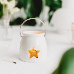 tea light holder white ceramic star shaped