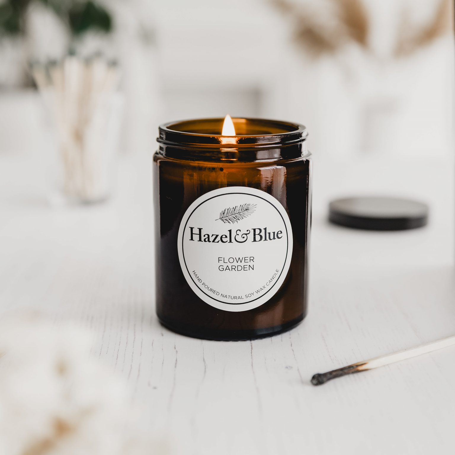 flower garden soy candle floral fresh flower scented soy candle vegan non toxic eco friendly soy candles uk hazel and blue
